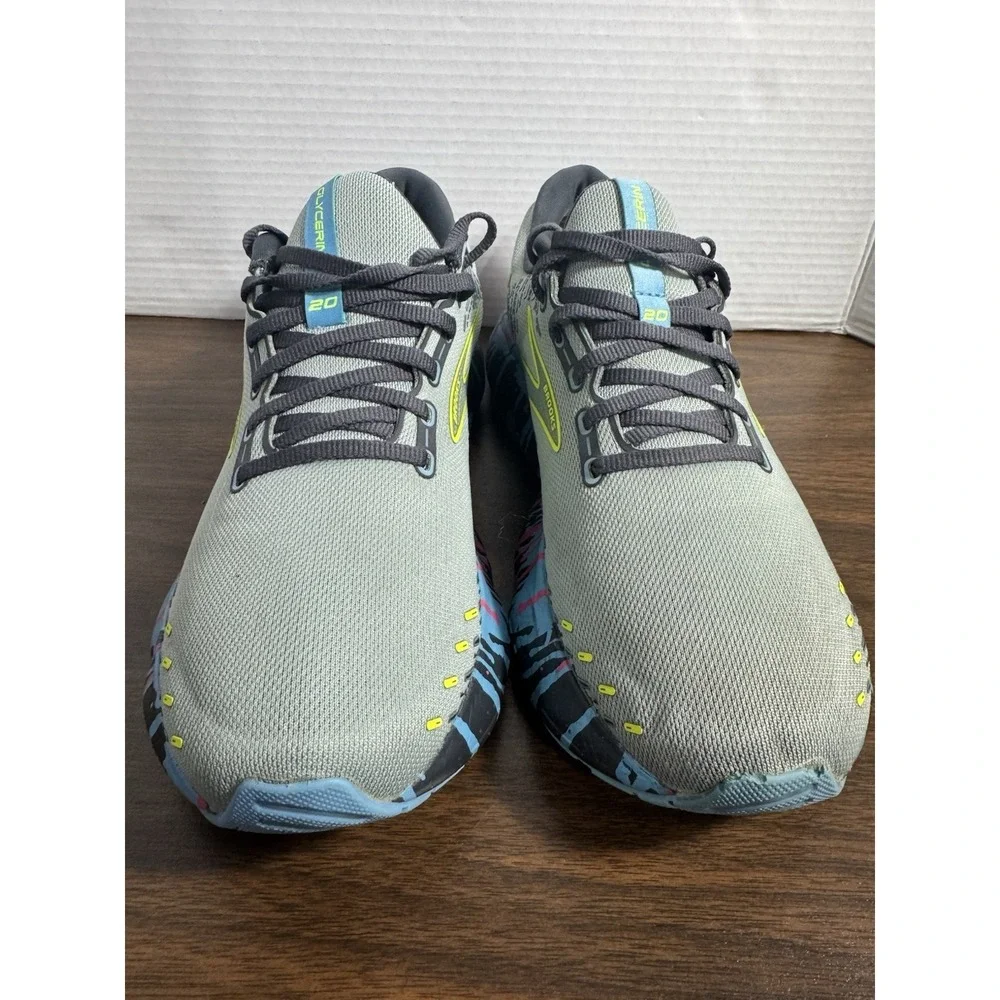 Brooks Glycerin 20 Mens Running Shoes 11.5 Grey Blue Pink Paint Drip 1203691B492
